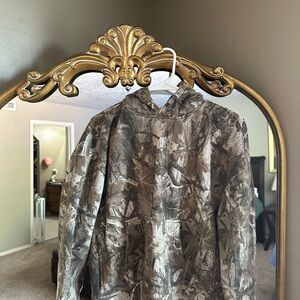 Hollister Dark Brown Camo Boxy Fit Hoodie